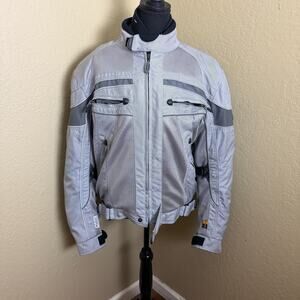 Olympia Moto Sports Mesh Motorcycle Jacket Gray Small Armor Liner Vented